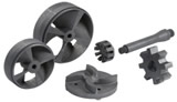 Graphite rotors, impellers and shafts